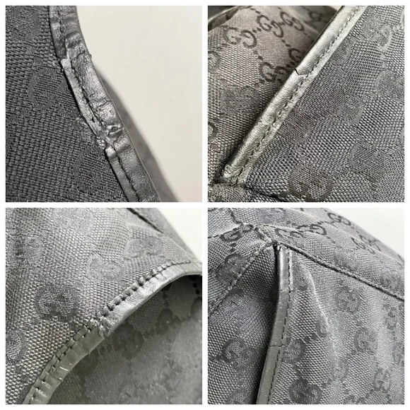 Gucci black monogram canvas and leather Y2K sling backpack bag - Picture 11 of 11